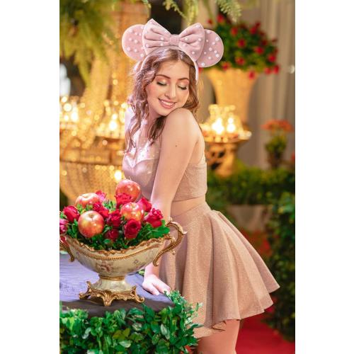 KARETT Sequins Mouse Ears Headband With Glitter Bow Cosplay Costumes Princess Party Decorations For Girls Women