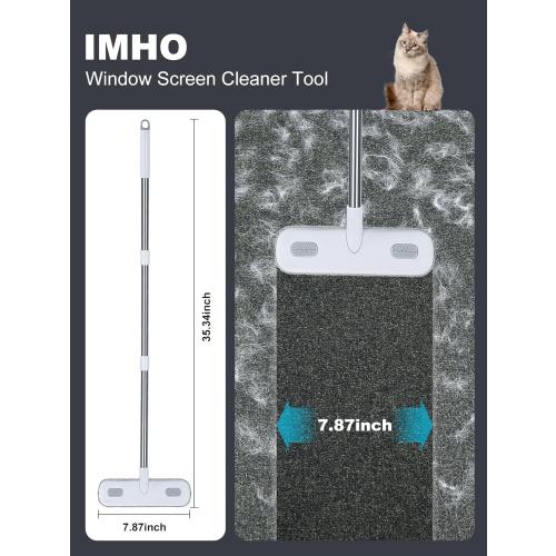 IMHO Cleaning Brush for Window Screen, Screen Cleaner Tool, 2 in 1 Mesh Screen Cleaning Brush, Small Brush for Patio, Door, Porch Screens, White &Grey Brush Cleaners for Screen