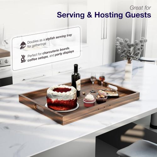 BLUEWEST Noodle Board Stove Cover with Handles, 3 in 1 Wood Stove Top Covers Board for Gas Burners and Electric Stove, Wooden RV Stovetop Cover, Tray for Kitchen Counter Space with Juice Grooves