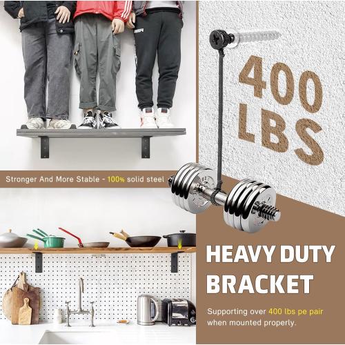 Size 18 Set of 4 Color Black Countertop Support Bracket 18 Inch 4 Pack Countertop Bracket for Granite 3/8 Thick 18x8x2.5 Heavy Duty L Brackets Shelf Brackets Metal Corbels for Quartz/Granite/Wood/Concret/ Laminate Countertops