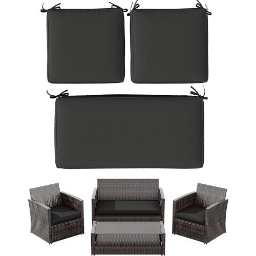 Outdoor Furniture Cushions,High-Elastic Replacement Sponge Fits for 4-Seater Wicker Rattan Patio Furniture Cushions Sofa Loveseat Chair Couch（36x18x3,18x18x3 Liner & Cover