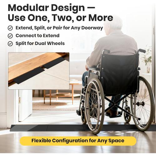 2 Inch Rubber Threshold Ramps for Doorways, 2 PCS
