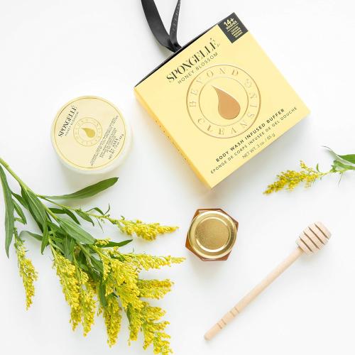 Spongelle Travel Size Spongette Body Wash Infused Buffer (Honey Blossom)