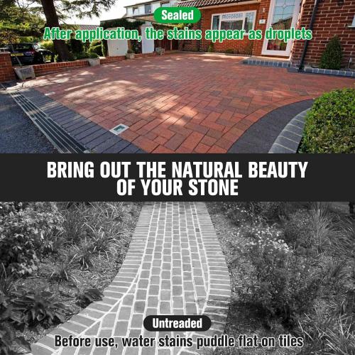 Color Enhance Sealer-1 Gallon, Wet Look Natural Stone Sealer with 2X Gloss Protection, Long-Lasting Color Enhancer Concrete & Paver Sealer for Outdoor & Indoor Floor, Brick, Driveways, Travertine