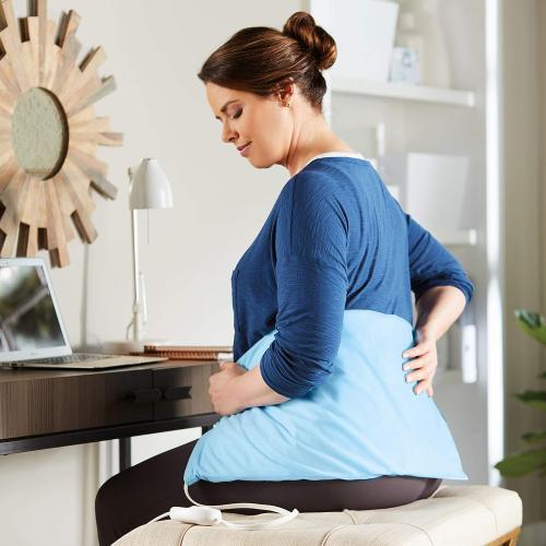 Sunbeam XL Heating Pad for Back Neck and Shoulder Pain Relief with Sponge for Moist Heating Option Extra Large 12 x 24 Blue
