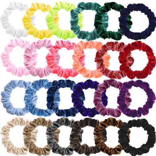 Small Funtopia Velvet Scrunchies, 24 Pcs Colorful Hair Ties for Thick and Thin Hair, Soft Mini Elastic Ponytail Holders and Rubber Bands Hair Accessories for Women and Girls