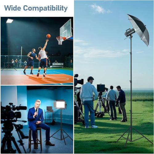 13.1' Heavy Duty Light Stand Photography, Sdfghj 157.2in/4m Adjustable Metal Professional Sky High Tripod with Air Cushioned with 1/4& 3/8 Screw Adapter Compatible with Most DSLR Cameras