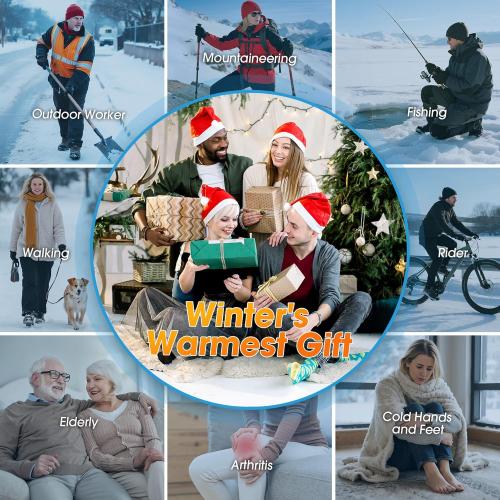 AI Heated Socks Rechargeable for Men Women,20000mAh Battery Electric Socks Up to 16 Hours Washable Heating Socks for Camping Skiing Motorcycle Driving Hiking Outdoor Working