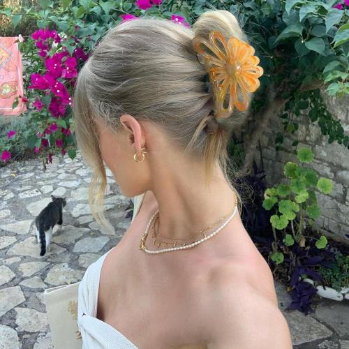 GQLV Flower Hair Claw Clips for Women/Girls, 3PCS 3.1 Big Cute Clips for Thick/Thin Fine Hair, Nonslip Strong Hold Hair Styling Accessories (A-colorful)
