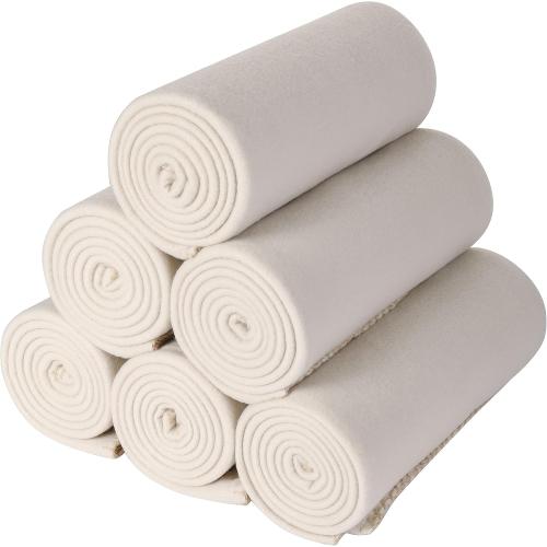 CAI TENG Fleece Throw Blankets 6 Pack Bulk Lightweight Warm Soft 50 x 60 in Kids Blanket Picnic Cozy Fleece Fabric Microfiber Small Blanket for Bed Sofa Office Travel Beige