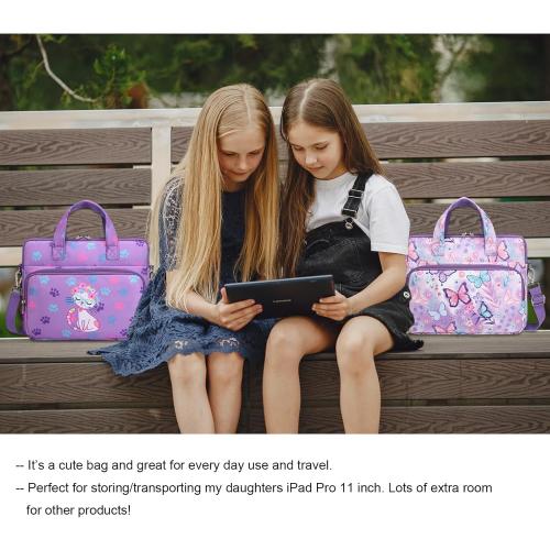 Octsky Kids Tablet Carrying Sleeve Bag - 12.5 Inch Protective Bag with Shoulder Strap, Soft Lining