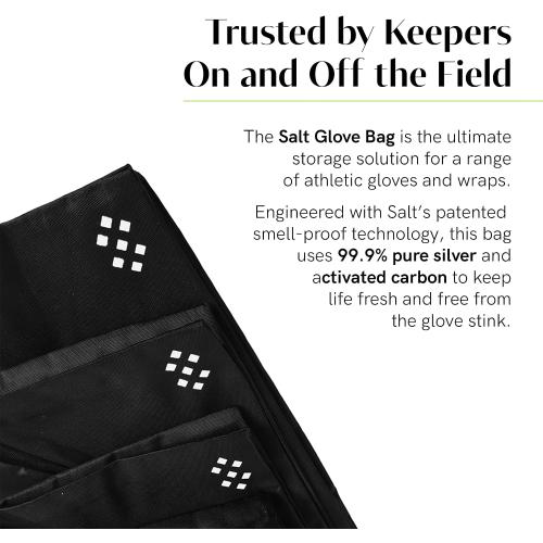 Salt Glove Bag Smell-Proof Durable Odor Containing Bag for Gloves - Large - Water-Resistant and Easy to Clean - Black