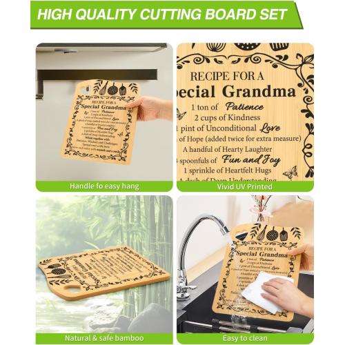 Grandma Gifts, Grandma Birthday Gifts from Grandkids Cutting Board Set Kitchen Valentines Day Gift for Grandmother Practical Gifts Christmas Birthday Mother's Day Gifts Idea for Nana Gigi