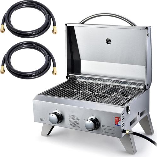 Wadoy 3/8 Propane Hose Extension, Propane Gas Extension Connection Hose 8 Foot 2 Pack 3/8 Female Flare x Female Flare Quick Connect RV BBQ Grills Hose