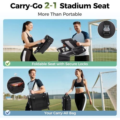 ALPHA CAMP Stadium Seat Chair for Bleachers with Back & Arm Rest
