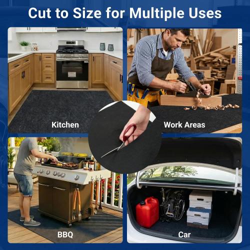 FLEXIMOUNTS 22' x 8'10 Garage Floor Mat, Waterproof Rubber Backing | Absorbent, Slip-Resistant Carpet With Waterproof Rubber Backing, Ideal For Garage Floors, Workshops And Toolboxes