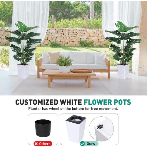 Artificial Monstera Plant 5ft, Realistic Fake Plants with Silk Leaves & Texture Trunk, Artificial Plants for Home Office Decor Indoor Outdoor Housewarming Gift