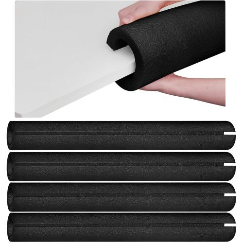 Hanaive 4 Pcs 40 Inch x 4. 1 Inch Jumbo Pool Noodles Bulk Large Swimming Swim Noodles for Floating Craft Projects Pre Slit Clamp Foam Protection Foam Tube Padding Bumper(Black)