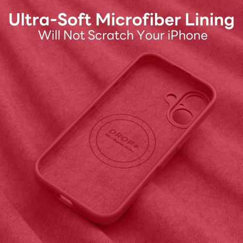 Vooii Magnetic for iPhone 17 Case, Compatible with Magsafe (Premium Liquid Silicone) (Integrated Camera Control Button) Full Body Protective Anti-Scratch Microfiber Lining 6.3, Red