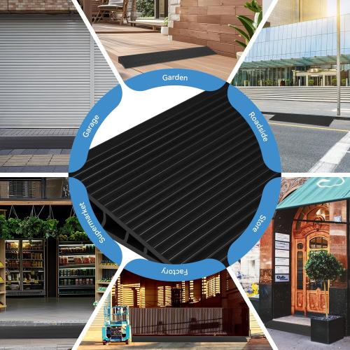 1 Rise Threshold Ramps for Doorways 40'' L Floor Transition Strip Self-Adhesive Ramps for Wheelchairs for Home, Door Threshold for Home (Black)