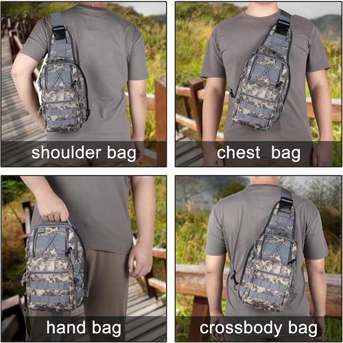 Qcute Tactical Backpack, Waterproof Military Cross-body Molle Sling Shoulder Backpack Chest Bag for Outdoor Every Day Carry