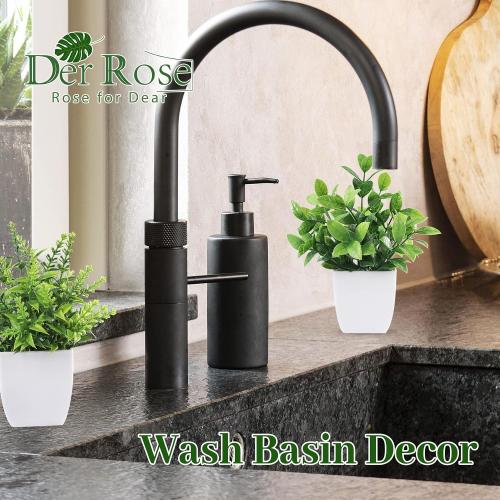Der Rose 4 Pack Fake Plants, Greenery Potted Plants for Home Decor Indoor