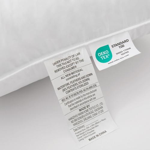 SNUG&COZY Grey Goose Feather Down Pillow for Sleeping(2 Pack)-  Size(26INx26IN), Goose Feather&Down Filling, 100% Cotton Cover, 100% Down Proof, Machine Wash, White