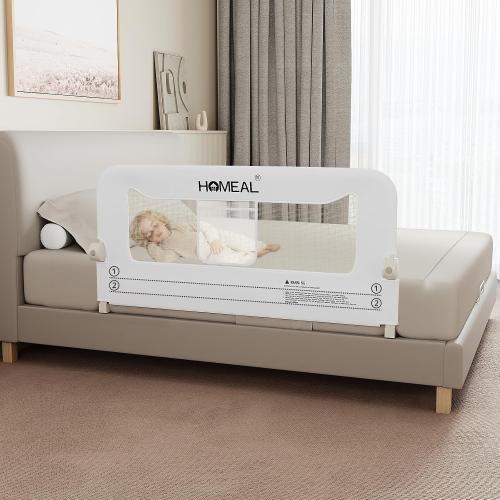 ‼️has mild stains and maybe missing pieces ‼️HOMEAL Bed Rail for Toddlers, 47in Foldable Toddler Bed Rails with U-Shape Base, Baby Bed Rail Guard for Twin, Full, Queen, King Beds, Bed Rail for Baby, Bed Guard Rail for Toddlers, White
