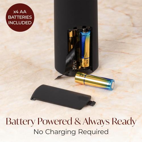 Electric Wine Opener Battery Operated with Stand and Built-in Foil Cutter - Automatic Wine Opener - Electric Corkscrew for Easy Cork Removal - Best Gift for Wine Lover (Black & Rose Gold)