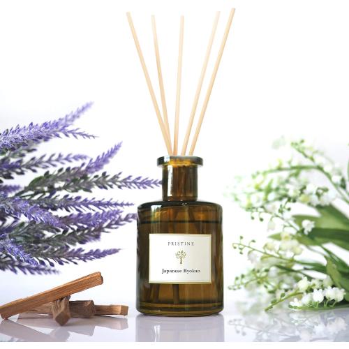PRISTINE Japanese Ryokan Reed Diffuser for Home | Fresh Lavender, Moroccan Amber Reed Diffuser Set, Oil Diffuser & Reed Diffuser Sticks- Home & Office Decor-Fragrance Gift