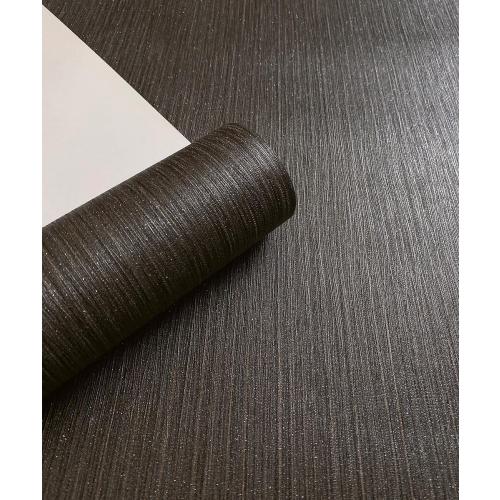 Metallic Dark Grey Brown Silver Grasscloth Textured Wallpaper 20.8x 393.0