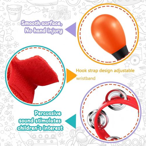 Silipull 36 Pcs Shaker Musical Instrument Set for Kid Toddler Early Music