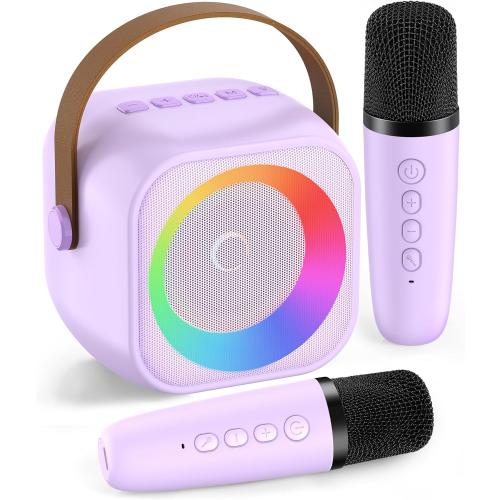 Karaoke Machine for Kids Adults, Karaoke Toys Gifts for Girls Boys, Portable Bluetooth Speaker with Wireless Microphone, Birthday Gifts for Girls Boys Ages 4, 5, 6, 7, 8, 9, 10, 12  Years Old