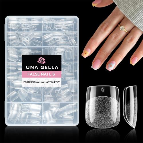 UNA GELLA Extra Short Square Nail Tips XS 216pcs Soft Gel Tips