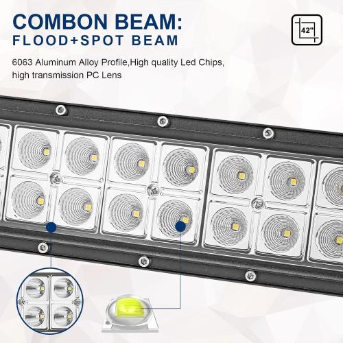 WeiSen 240W Roof LED Light Bar Kit with Plug & Play Wiring Harness, 42 Curved LED Light Bar and Upper Windshield Mounting Brackets Compatible with Polaris RZR PRO R 4 2022-2026