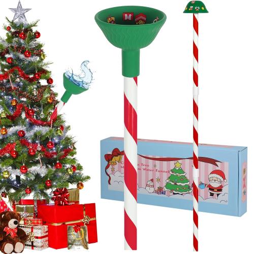 Christmas Tree Watering Funnel - Christmas Tree Watering System with Long Funnel Christmas Decorations (Green)