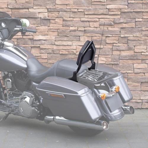 BLACK 24 Inches tall Detachable Sissy Bar Backrest Passenger Backrest Compatible with Harley Touring Street Glide Road Glide Road King Electra Glide 2009-2025 (Black)