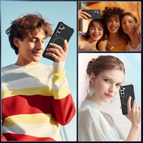 Gritup for Samsung Galaxy-S23-Case with Magsafe, 2×Screen Protector | S23 Magnetic Phone Case Anti-Fingerprint Military Grade Shockproof Protective Cover for Galaxy S23 Black