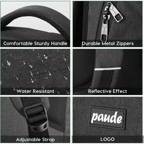 Paude Backpack for Men and Women,School Backpack for Teens,15.6 inch Laptop Backpack with USB Charging port for Business College Travel