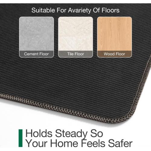 LUMI Ultra Thin Door Mat for Entryway, 48x72 Low Profile Non Slip Rubber Backing Indoor Doormat, Easy Clean Welcome Entrance Mat for Inside House, Patio, Brown