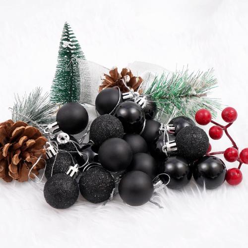 30ct Christmas Ball Ornaments, 1.18 Shatterproof Tree Decorations, Perfect Hanging Ball for Indoor/Outdoor Holiday Party Decor (Black)