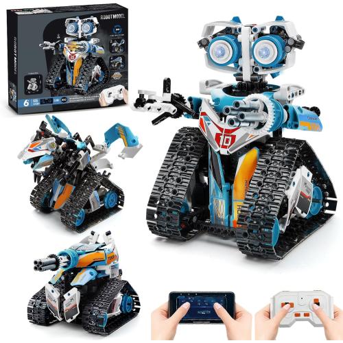 DOLIVE Robot Toys for Kids Ages 8-14, Remote & App-Controlled 3 in 1 STEM Robotics Set for Kids, Creative Birthday for Boys Girls Aged 8 9 10 11 12  (695 Pieces)