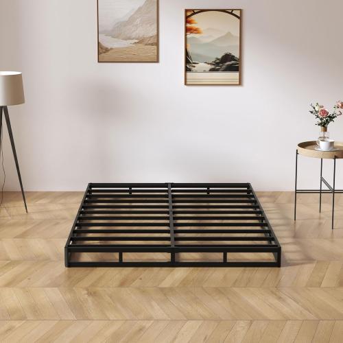 King Size Box Springs - 5 Inch Low Profile Mattress Foundation No Noise Heavy Duty Metal Basics Bed Base with Clean Fabric Cover, Easy Assembly