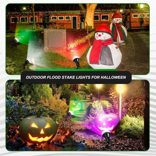 Spotlight Outdoor Floodlight Holder Plug in Fixture Stake 120 V Ul Listed Spotlight Outdoor Light Socket 6ft Power Cord E26 Base Adjustable Head 38 Bulb Yard(4 Pack)