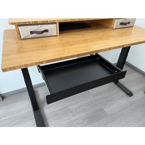 VWINDESK 19 inch Slim Under Desk Pull-Out Storage Office Mounted Sliding Metal Drawer for Standing Desk,Black