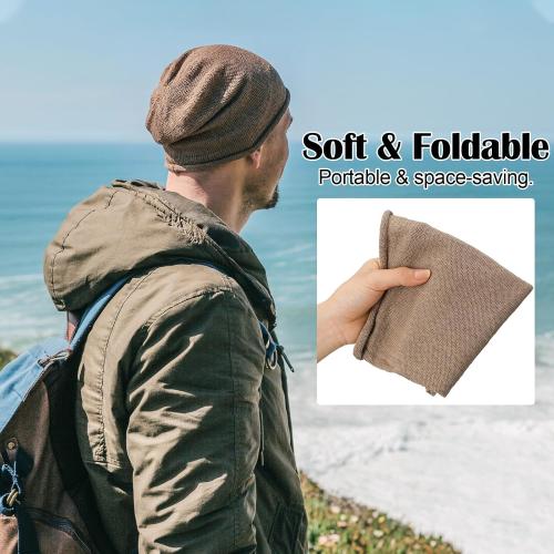 Cuffbow 100% Linen Beanie Summer Cooling Beanie for Men Women Slouchy Lightweight Hat Baggy Breathable Slouch Cap