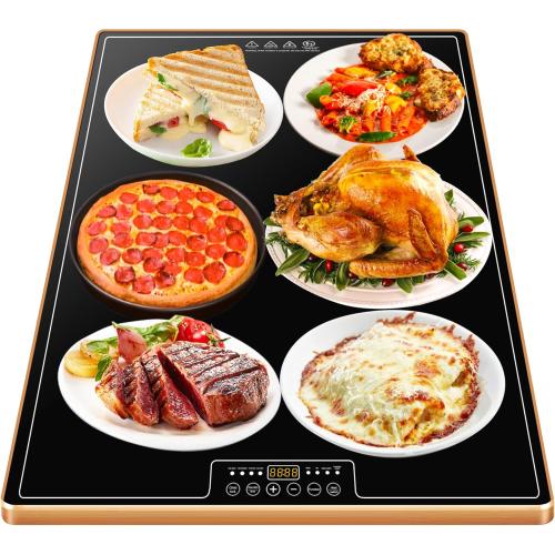 Size 32x18  Large Electric Warming Tray(32x18 inch),Commercial Metal Food Warmer with Thermostat and Full Surface Heating, Food Warming Mat with 8 Temperature Modes for Parties Buffet,Catering Hot Plate