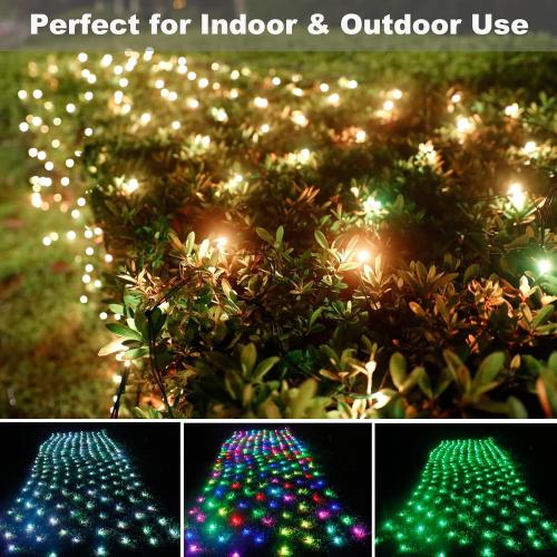OYCBUZO 204 LED Net Lights, 9.8ft x 6.6ft 35 Colors Changing Christmas Mesh String Lights, Connectable Fairy Light Waterproof Outdoor Easter Decorations for Tree Bushes Holiday Party Garden