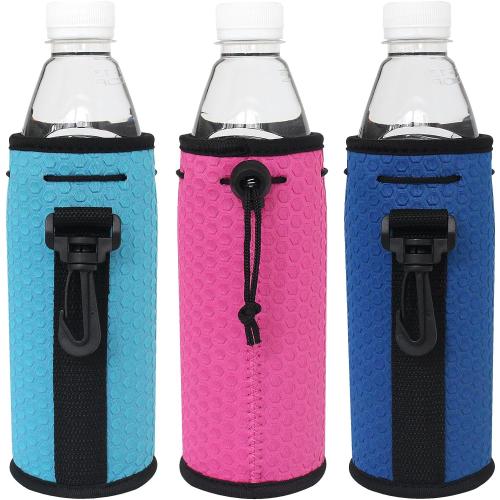 Water Bottle Sleeves, 3 Pcs Neoprene Insulators Bottle Carrier Holder with Buckles, fits 16-18oz (Colorful2)