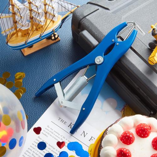 Minatee Balloon Expander Pliers Balloon Stuffing Tool Blue Stainless Steel Balloon Stretcher Sequin Filling Pliers for Filling Balloon Sequins Petals Home Party Activities(Extended Style)